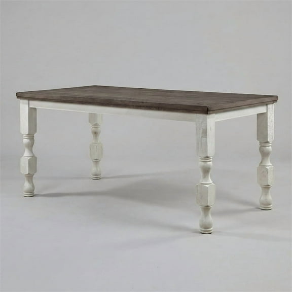 Furniture of America Treon Wood Rectangle Counter Dining Table in Antique White