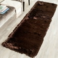 thumbnail image 3 of SAFAVIEH Paris Darwin Plush Polyester Shag Area Rug, Chocolate, 5' x 8', 3 of 4