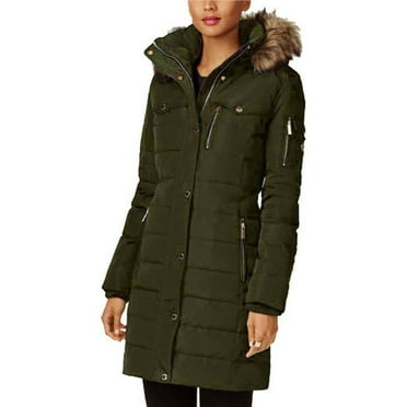 MICHAEL Michael Kors Women's Down Winter Coat with Zip Out Hood– Perfect Jacket for Harsh Weather (DarkMoss, XXL)