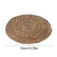 thumbnail image 2 of lhwanj 13 Inch Round Woven Plate Placemats , Farmhouse Rustic Straw Braided Chargers Place Mats, Large Polyester Weave Table Mats, for Dining Plates Table Decor Home Wedding Party, 2 of 6