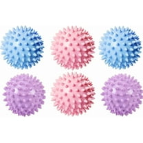 Reusable Laundry Dryer Balls, Plastic Anti-Static Fabric Softener, Reduces Wrinkles, Sustainable Cleaning Supplies, Essential Washing & Drying Aid for Soft, 6 Pack, 2.36 in (Sky Blue/Purple/Pink)