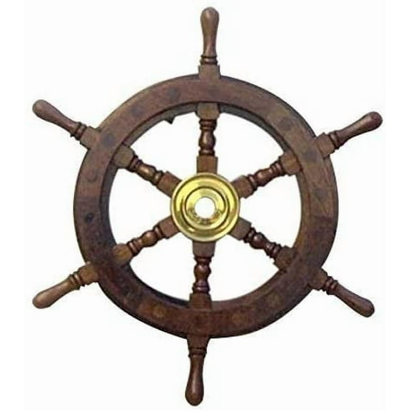 30" Wooden Ship Wheel (Natural Wood)