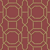Beacon House Summer Red Trellis Unpasted Non Woven Wallpaper, 20.5-in by 33-ft, 56.4 sq. ft.