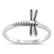 Beautiful Dragonfly Ring .925 Sterling Silver Oxidized Band Jewelry Female Male Unisex Size 6