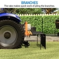 thumbnail image 2 of EcoSummer 60" Tow-Behind Landscape Rake, 3-Point Quick Hitch Dethatcher with 26 Spring Steel Tines, Category 0 & 1 Tractor Attachment, Heavy-Duty Powder-Coated Rake for Leaves, Pine Needles, 2 of 7
