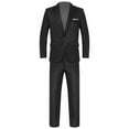 thumbnail image 4 of LiiYii Men's Dress Suit 2 Pieces Formal Business Solid Tuxedos Blazer with Pants Wedding Party Office Work Black S, 4 of 7