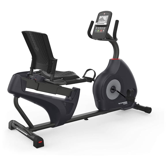 Schwinn Vélo d'Exercice Couché 230 pour Cardio à Domicile, Noir