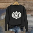 thumbnail image 2 of Arlun,Halloween Chandails en Molleton Citrouille 2025 Mode Automne Femmes Grande Taille Chandails à Lettres Imprimées Hauts Coupe Ample Confortables Col Rond Manches Longues Manteau Hauts Sans Capuche Noir G, 2 of 3