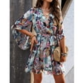 thumbnail image 5 of YNIQUE Women's Fashion Casual Loose V-Neck Half-Sleeved Floral Print Dress, 5 of 6