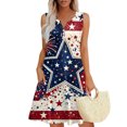 thumbnail image 2 of Dresses for Women Summer Wrap Independence Day A-Line Sleeveless Dress Fashion Casual Wedding Guest 4th of July V Neck Sundress, 2 of 6