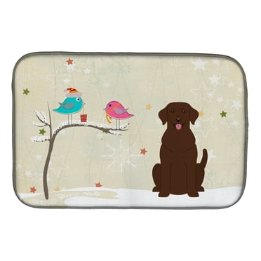 Carolines Treasures MLM1093DDM 21 x 14 in. Unisex Lots of Black Labrador Retriever Dish Drying