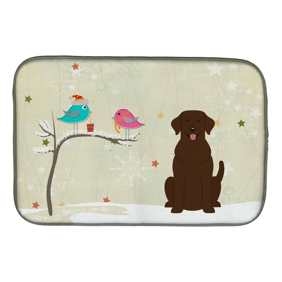 Carolines Treasures BB2528DDM Christmas Presents Between Friends Chocolate Labrador Dish Drying Mat