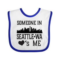 Inktastic Seattle Washington Someone Loves Me Skyline Boys or Girls Baby Bib