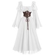 thumbnail image 1 of Amzcrzy Robes pour Femmes Vintage Robe Tunique Unie pour Femmes Col Carré Robe à Manches Longues Robes Maxi Renaissance pour Femmes m, 1 of 3