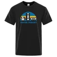 thumbnail image 2 of Camiseta estampada divertida con música sarcástica y texto "Nunca olvides" para hombre, holgada, de gran tamaño, informal, transpirable, de manga corta, 2 of 4