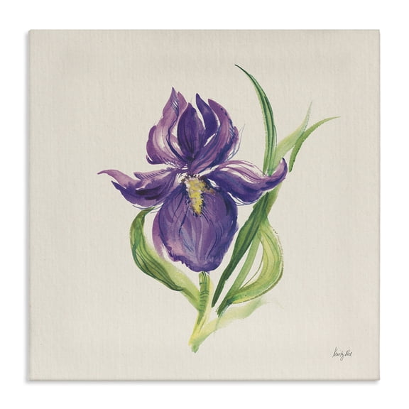 Stupell Industries Easter Iris Bloom Botanical & Floral Painting Gallery Wrapped Canvas Art Print Wall Art, 17 x 17