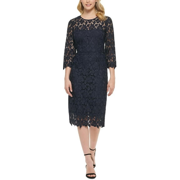 Eliza J Womens Lace Midi Sheath Dress