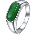thumbnail image 1 of Anillo de acero inoxidable n.° 8 con forma cuadrada de oro y plata para mujer y hombre, diseño llamativo, para boda, color azul, 1 of 5