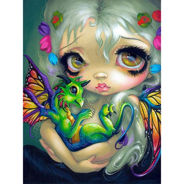 Cuadros Decorativos 5D Diamond Painting Big-eye Doll Full Square Rhinestone DIY Decoración del hogar Regalo JShteea Nuevos Originales