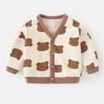thumbnail image 2 of Odeerbi Toddler Boys Girls Cardigan Sweater Winter Printed Button Sweater Casual Outwear Cardigan Khaki, 2 of 3