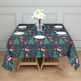 thumbnail image 3 of Dark Blue Christmas Pattern Square Tablecloth,Waterproof Square Table Cover,Wipeable Spillproof Washable Table Cover for Home Kitchen Party Decor 60"x60"(152x152cm), 3 of 6