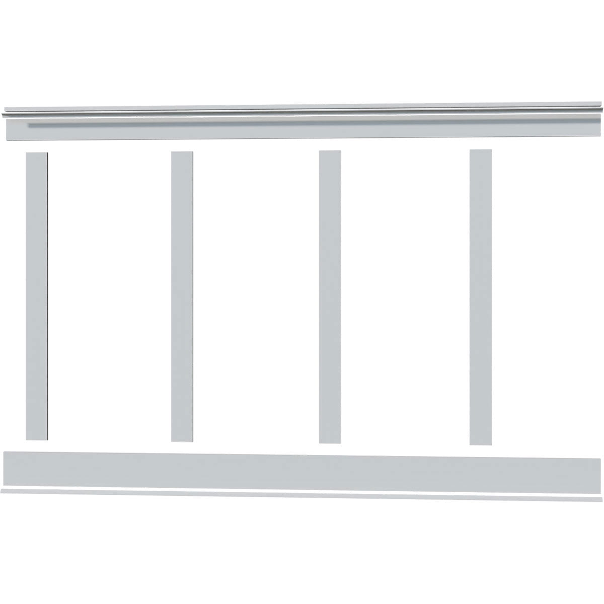 56" Height with 20" Wide Adjustable Wall Panels, Deluxe Shaker 8' PVC Wainscoting Kit, (for heights up to 56"H)