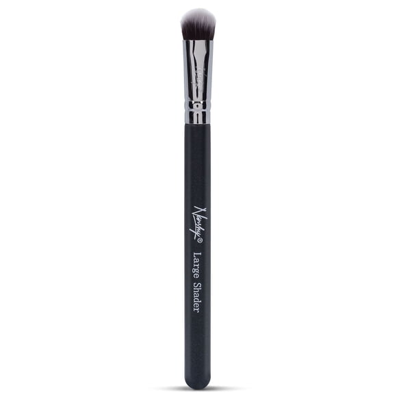 Nanshy Brocha grande para sombra de ojos - Perfecta para aplicar y difuminar sombra de ojos en polvo y crema - Brocha grande para sombra de ojos esponjosa - Vegana y libre de crueldad - Negro ónix