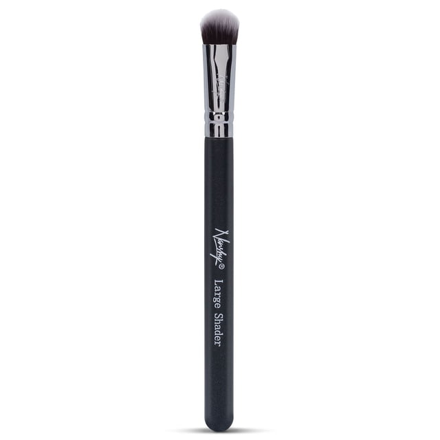 Nanshy Brocha grande para sombra de ojos - Perfecta para aplicar y difuminar sombra de ojos en polvo y crema - Brocha grande para sombra de ojos esponjosa - Vegana y libre de crueldad - Negro ónix