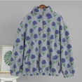thumbnail image 2 of Women's Fall Cute Floral Faux Fur Pullover Fleece Sweatshirt Casual Half Zip Winter Sherpa Jacket, 2 of 4