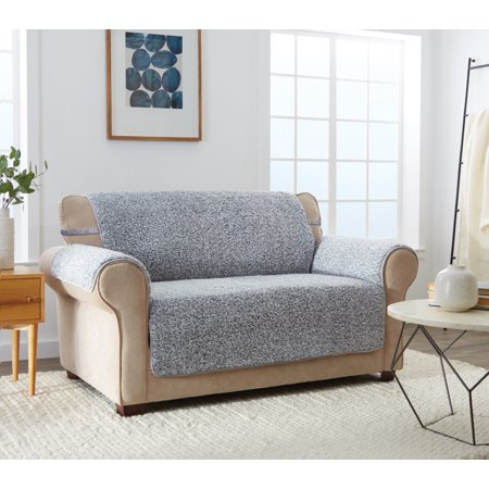 Innovative Textile Solutions 1-piece Cambridge Sherpa Loveseat Furniture Cover  Grey