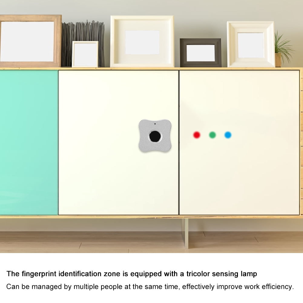 Nieyigj Smart Biometric Fingerprint Lock, Keyless Security Home Office Drawer Wardrobe Cabinet Panel, Silver (6.3 inches / 16 cm)