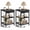 Black, variant on JIOABL 3-Tier Side Table with USB & AC Charging Station, Adjustable Shelves, Multi-Use for Living Room & Bedroom, Rustic Brown