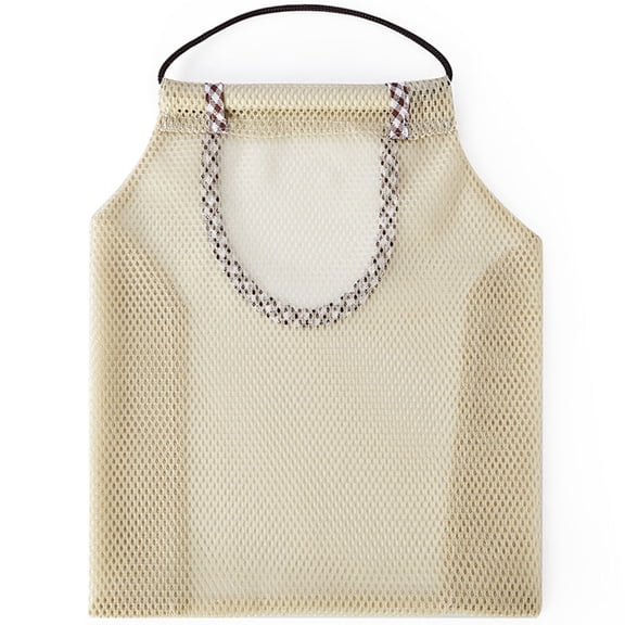 ETEREAUTY 2-Pack Beige Hanging Mesh Storage Bags with Drawstring and Carry Handles for Multi-Purpose Organization