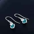 thumbnail image 3 of Gem Stone King 1.38 Ct Heart Shape London Blue Topaz White Topaz 925 Sterling Silver Earrings, 3 of 3