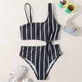 thumbnail image 2 of Girls Swimsuit Beach Sport Thin Straps Striped Swimsuit Summer Beach Rash Guard Swimwear Baby Bathing Suit Girl,Size 10-11 Years, 2 of 5