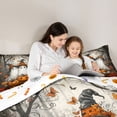 thumbnail image 4 of Manfei Kawaii Spooky Ghost 7-Piece Twin Bedding, Halloween Pumpkin Butterfly Bedding Comforter Set, Orange Black Gray,Reversible, 4 of 7