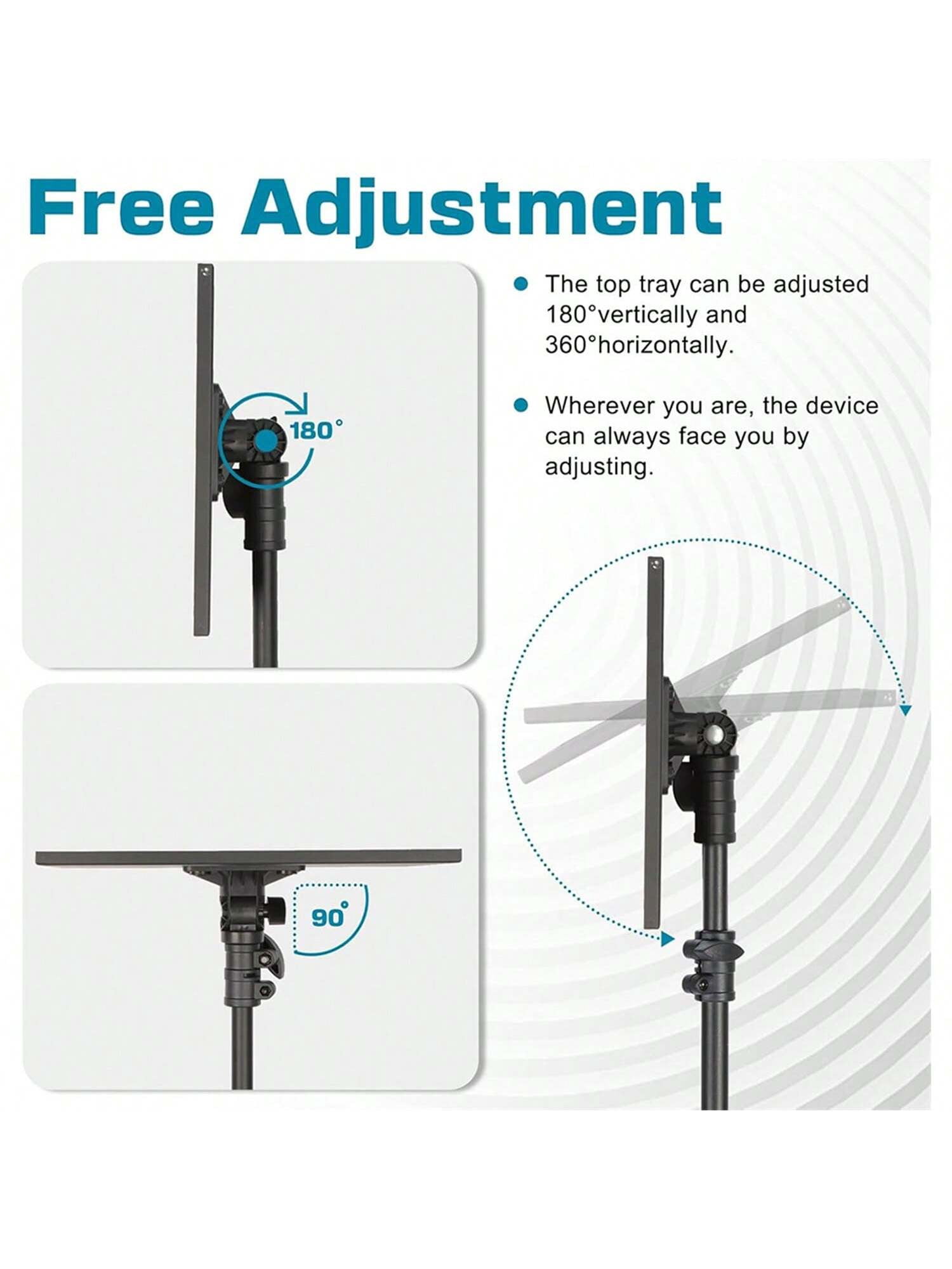 Projector Stand Tripod Laptop Stand With Adjustable Height 26 To 63 Inch Mobile Laptop Cart On Wheels With Phone Holder Floor Stand For Couch For Outdoor Movies