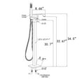 thumbnail image 5 of AKDY 34" Freestanding Bathtub Faucet Floor Mount Tub Filler Handheld Bath Wand Shower, 5 of 5