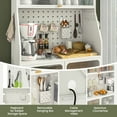 thumbnail image 4 of Patiojoy 5-Tier Metal Baker's Rack Kitchen Pantry Cabinet w/ See-through Flip-up Door Pegboard Adjustable Shelf White, 4 of 8
