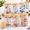 6-Flower, variant on 12 Vintage Pattern Airtight Glass Food Storage Jars with Wood Lids, 19oz Capacity