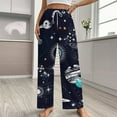 thumbnail image 2 of Space Planets Constellation Women's Pajamas Pajama Pants Women's Sleepwear Lounge Sleep Bottoms Stretch with Pockets, 2 of 7