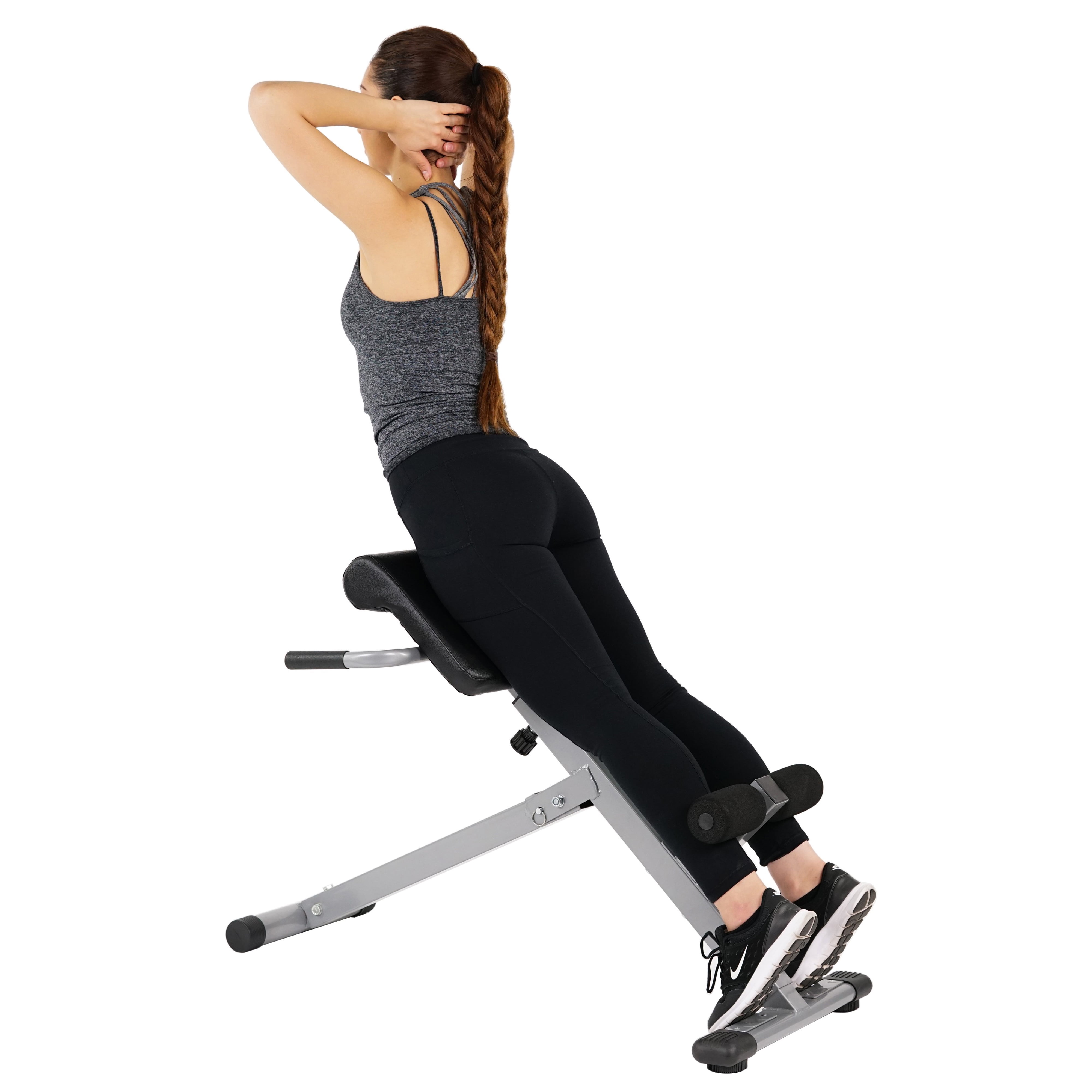 Roman Chair,Hyperextension Bench Adjustable 45 Degree Abdominal Exercise Machine 