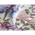 thumbnail image 3 of Ambesonne Floral Quilted Coverlet 2 Pcs, Pattern of Iris Flowers Art, Twin Size, Sage Green and Multicolor, 3 of 4