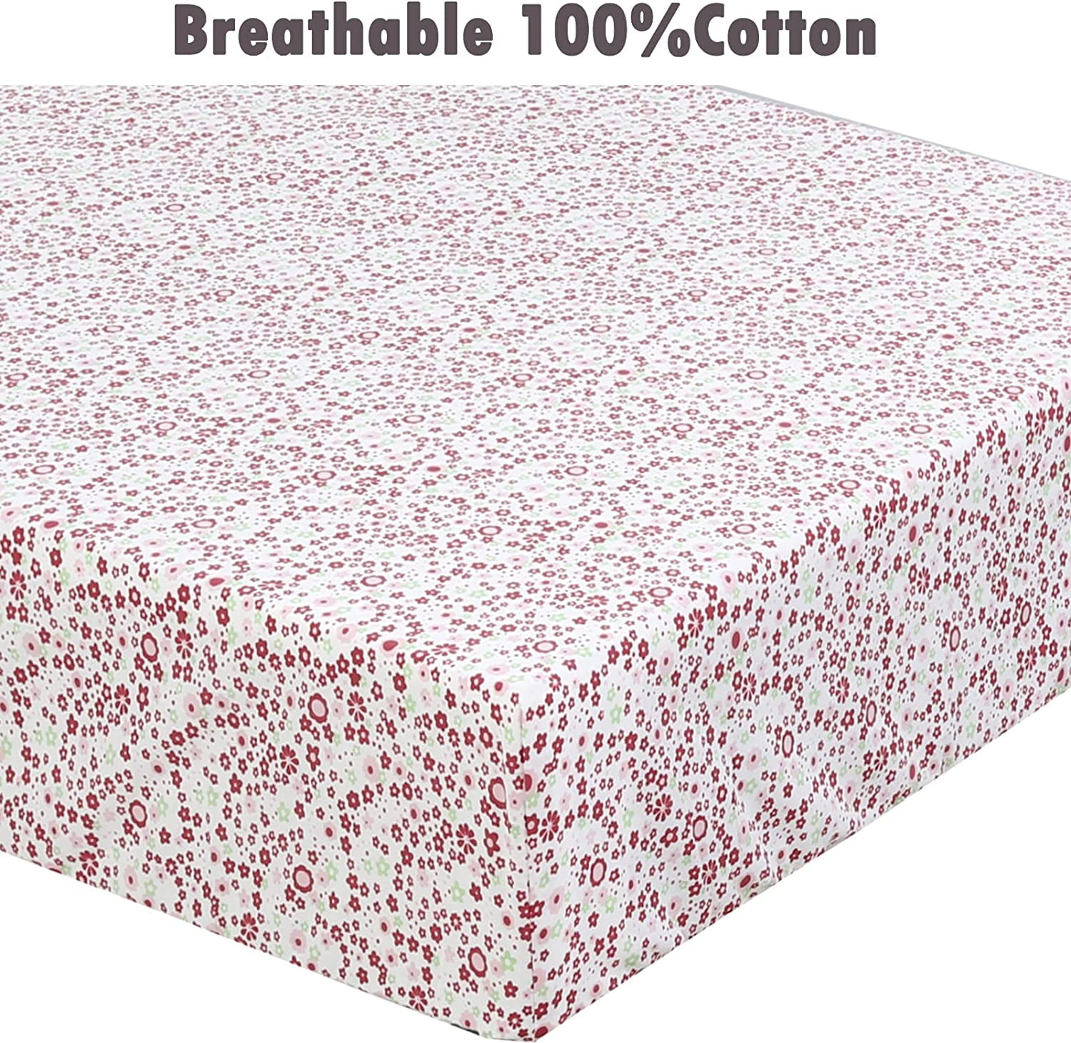 Danica 100% Cotton Fitted Baby Crib Sheet 3 Pack for baby Boys Girls |Standard Crib And Toddler Mattress Sheets | 28x52 Inch (3PK, Ladybug Garden)