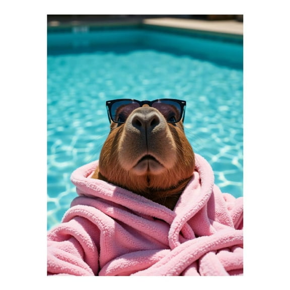 Diamond Art Kit for Adults, Poolside Relaxing Capybara Style Diamond Painting for Adults Beginners, 5D DIY Diamond Art Painting Kits, Colorful Diamond Painting Craft for Home Decor 12x16