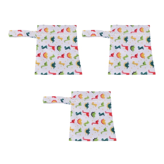 M Buder 3-Piece Reusable Wet Bag for Cloth Diapers Water Resistant Hanging Diaper Bag Portable Travel Storage Organizer for Babies Toddlers (20x16x5 inches / 50.8x40.6x12.7 cm), T11