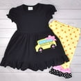 thumbnail image 4 of Unique Baby Girls Back to School Bus Tunic Boutique Outfit (4T/M, Black), 4 of 4