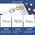 thumbnail image 4 of Flag Pole Rope Line Kit-50FT x 1/4"Diameter Nylon Flag Pole Halyard Rope with 4 Pcs Swivel Snap Clips Hooks Fits Flagpole Up to 25FT, Outdoor Flagpole Camping Pet Tent Hardware Accessories (White), 4 of 5