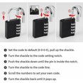 thumbnail image 5 of 4-Digit Combination Padlock 4 Pack Heavy Duty Combination Code Lock for Families Schools Businesses Luggage Lockers and Tool Box,Black, 5 of 5