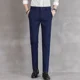 thumbnail image 4 of Pantalones elásticos elásticos de 9 pulgadas para hombre, pantalones de trabajo azules para hombre, pantalones rectos de oficina, moda de licra, verano 2024, para hombre chino, 4 of 5